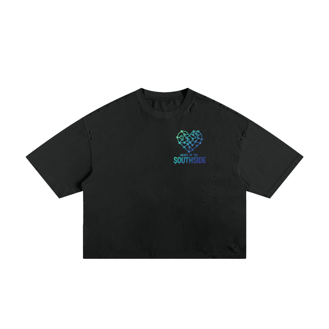 Heart of the Southside Summer Frayed Boxy Tee