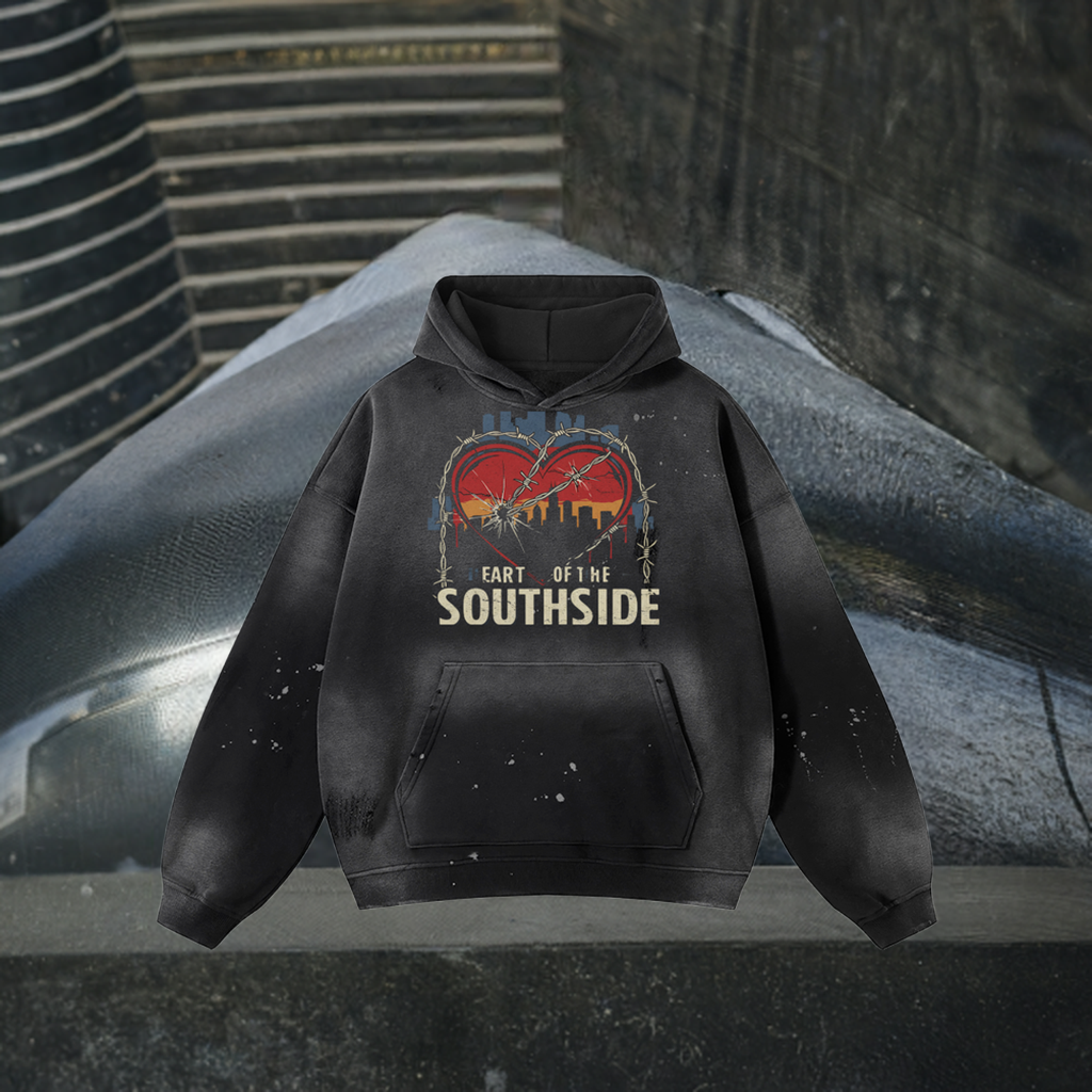 Heart of the Southside Frayed Fleece Hoodie