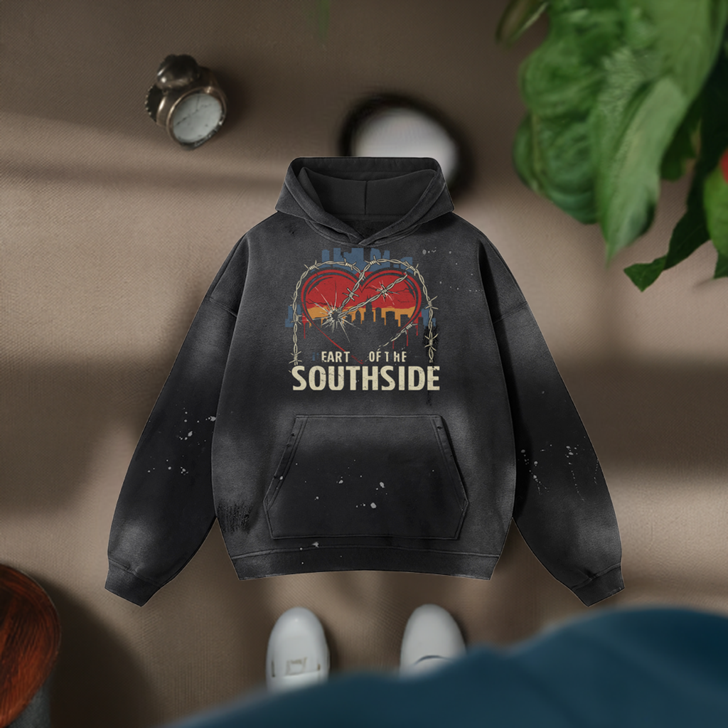 Heart of the Southside Frayed Fleece Hoodie