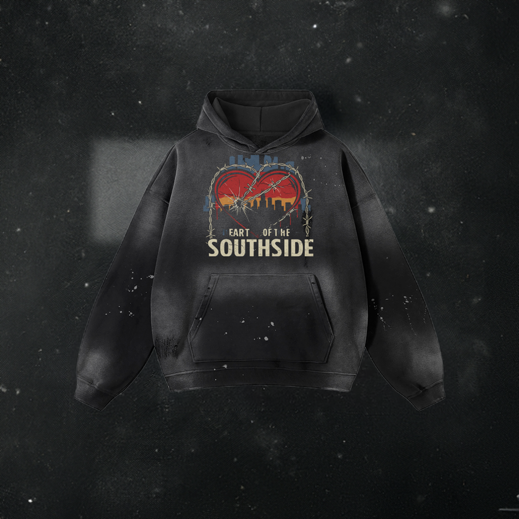 Heart of the Southside Frayed Fleece Hoodie