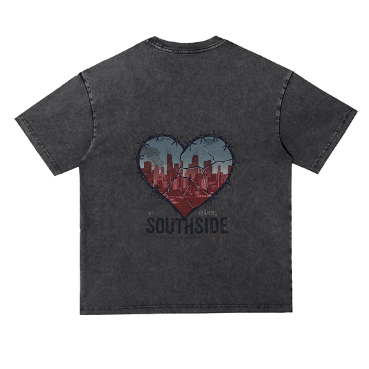 Heart of the Southside Oversize Acid Wash Tee