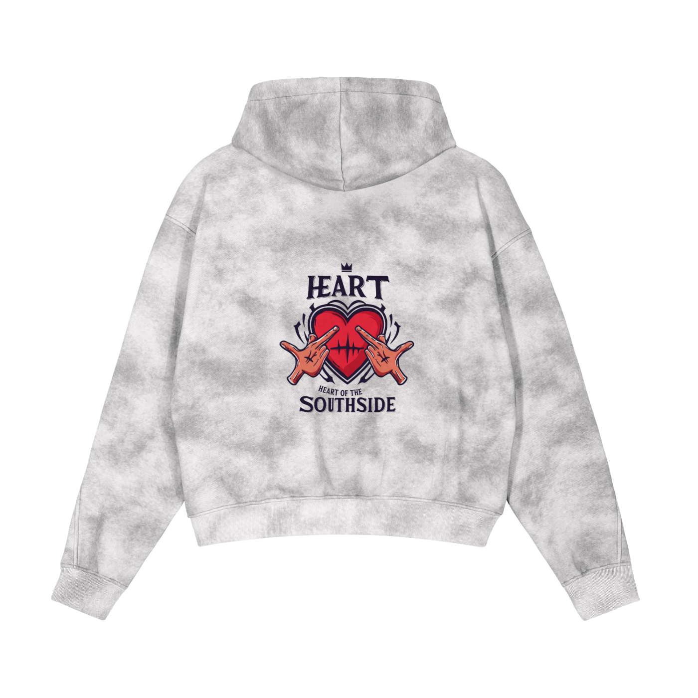 Heart of the Southside Washed Boxy Zip-up Fleece Hoodie