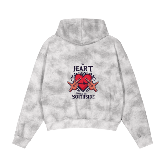 Heart of the Southside Washed Boxy Zip-up Fleece Hoodie